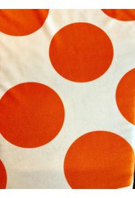 Viscose Stretch Mega Polka Dot Orange Made in Italy