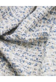 Soft Blue Multicolor Tweed with Metallic Fibers