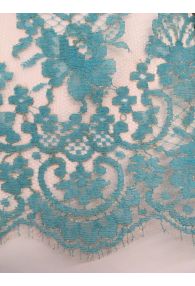 Turquoise Lace Matelasse Bucol Solstiss Made in France