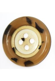 Burnt Sienna Large 4-Hole Round Button Handmade From Plant Fibres