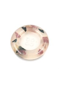 Clear Mix Large 4-Hole Round Button Handmade From Plant Fibres