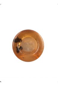 Old Orange Large 4-Hole Round Button Handmade From Plant Fibres