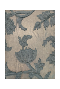 Black 100% Silk Georgette with Black Pongee Floral Matelasse from Italy
