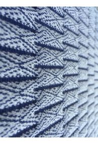 Blister Blue & White quilt like double knit three dimensional fabric
