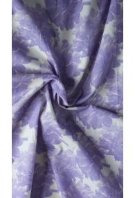 Purple Watercolor Carnation Floral Print Cotton Poplin