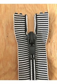 Zippers with Black and White Stripes 
