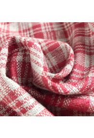 Sustainable Handwoven Red & Grey Check with Recycled Yarn from Bangladesh