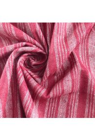 Sustainable Handwoven Red & Grey Stripe with Recycled Yarn from Bangladesh