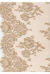 SOPHIE HALLETTE FRENCH CHANTILLY FLORAL LACE GOLD LUREX