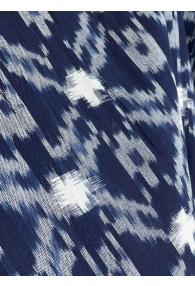 Blue and White 100% Cotton Mumbai Ikat yarn-dyed in India