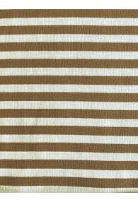 Khaki and White Ponti Stripe 95% Polyester 5% Spandex