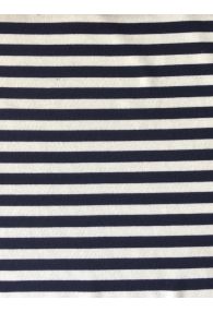 Navy and White Ponti Stripe 95% Polyester 5% Spandex