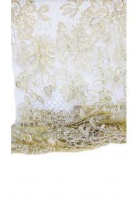 Ivory, Gold, and Silver Guipure Lace