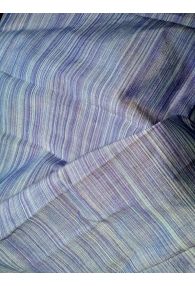Handwoven cotton with blue, white, purple stripes from India