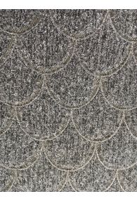 Metallic Silver Scale Hand Embroidered Tulle Foster Will made in Switzerland 