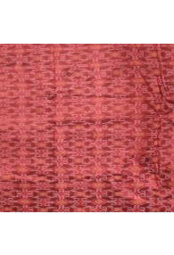 Red and Maroon Patterned Mulberry Silk Fabric 