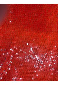 Red Daisy Sequins on Stretch Tulle HOH made in Switzerland 