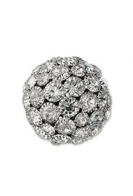 25mm Crystal Rhinestone Ball with hole in Nickle colour plating
