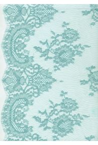 SOPHIE HALLETTE FRENCH FLORAL SEAFOAM CHANTILLY LACE WITH CLEAR LUREX