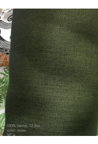 100% Hemp Moss Green Twill Fabric