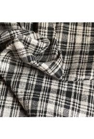 Sustainable Handwoven Black & Grey Check with Recycled Yarn from Bangladesh