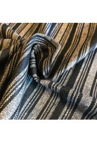 Sustainable Handwoven Black & Grey Stripe with Recycled Yarn from Bangladesh