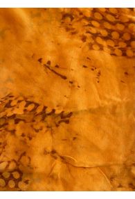Unique hand-printed, large circle on 100% silk chiffon - Marigold 5