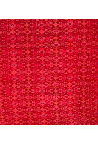 Deep Red Ikat Patterned Mulberry Silk Fabric