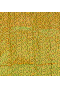 Yellow Ikat Patterned Mulberry Silk Fabric